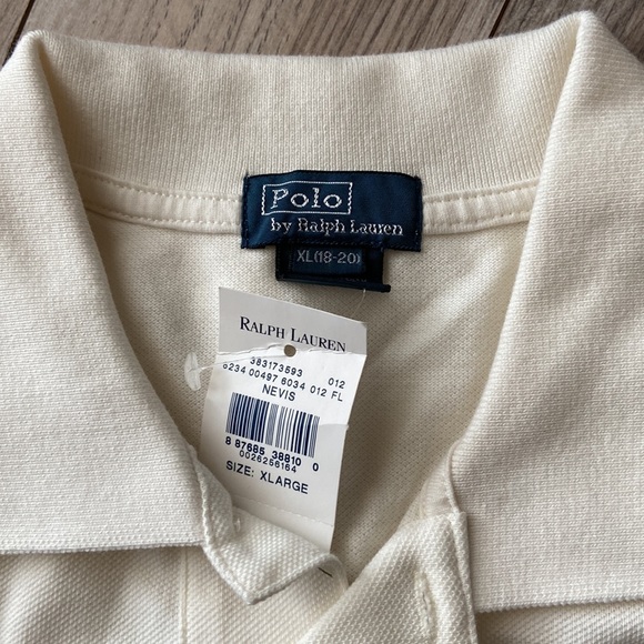 Polo Ralph Lauren Boys Polo Shirt size XL 18-20 off white NWT - Picture 3 of 4